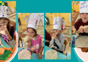 Lena, Natalia, Wiktor i Kuba kosztują swojej tortilli